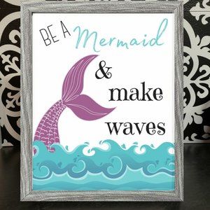 8x10 framed Mermaid Tail Waves print